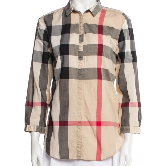 Burberry Brown & Multicolor Nova Check Top XL - Picture 1 of 5